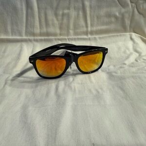 NYS Black Sunglasses with Orange Lenses